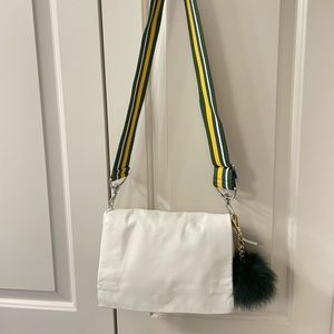 &Other Stories white calf skin bag with Michael Kors fluffy pendant